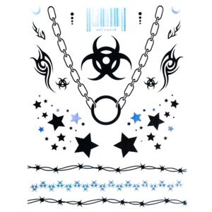 Lunautics Toxic Holographic Temporary Tattoo Pack / Waterproof / 8.5x11in / NIB
